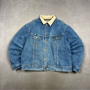 Lee Blue Denim Jacket with Cream Collar